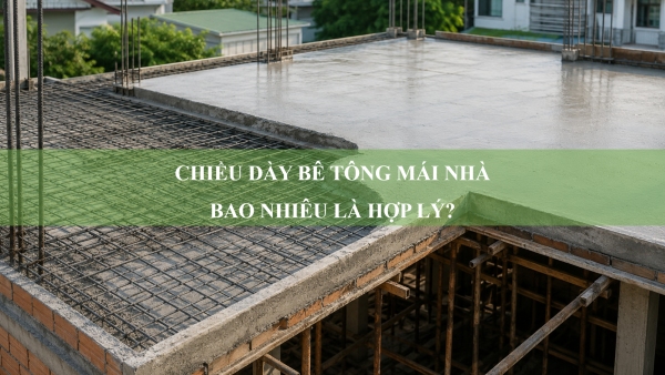 Chiều dày bê tông mái nhà bao nhiêu là hợp lý?